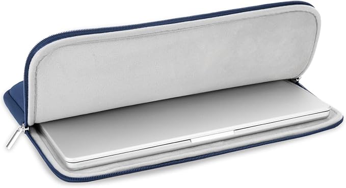 RAINYEAR Laptop Sleeve Case Compatible with 13.3 Inch Notebook Computer Tablet Chromebook 14" MacBook Pro M1 M2 M3 M4 Pro/Max Soft Cover Protective Case Carrying Bag (Navy Blue, Upgraded Version)