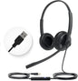 Yealink UH34 USB Headset with Mic,Stereo Wired Headphones with Noise Cancelling Microphone,Teams Certified,Professional Work Headphones for VoIP Phone PC Computer Call Center Office