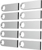 ABLAZE 1GB Flash Drive 10 Pack, Metal USB 2.0 Thumb Drives with Keychains USB Sticks Pendrives (Sliver)