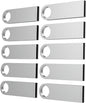 ABLAZE 32GB Flash Drive 10 Pack, Metal USB 2.0 Thumb Drives with Keychains USB Sticks Pendrives (Sliver)