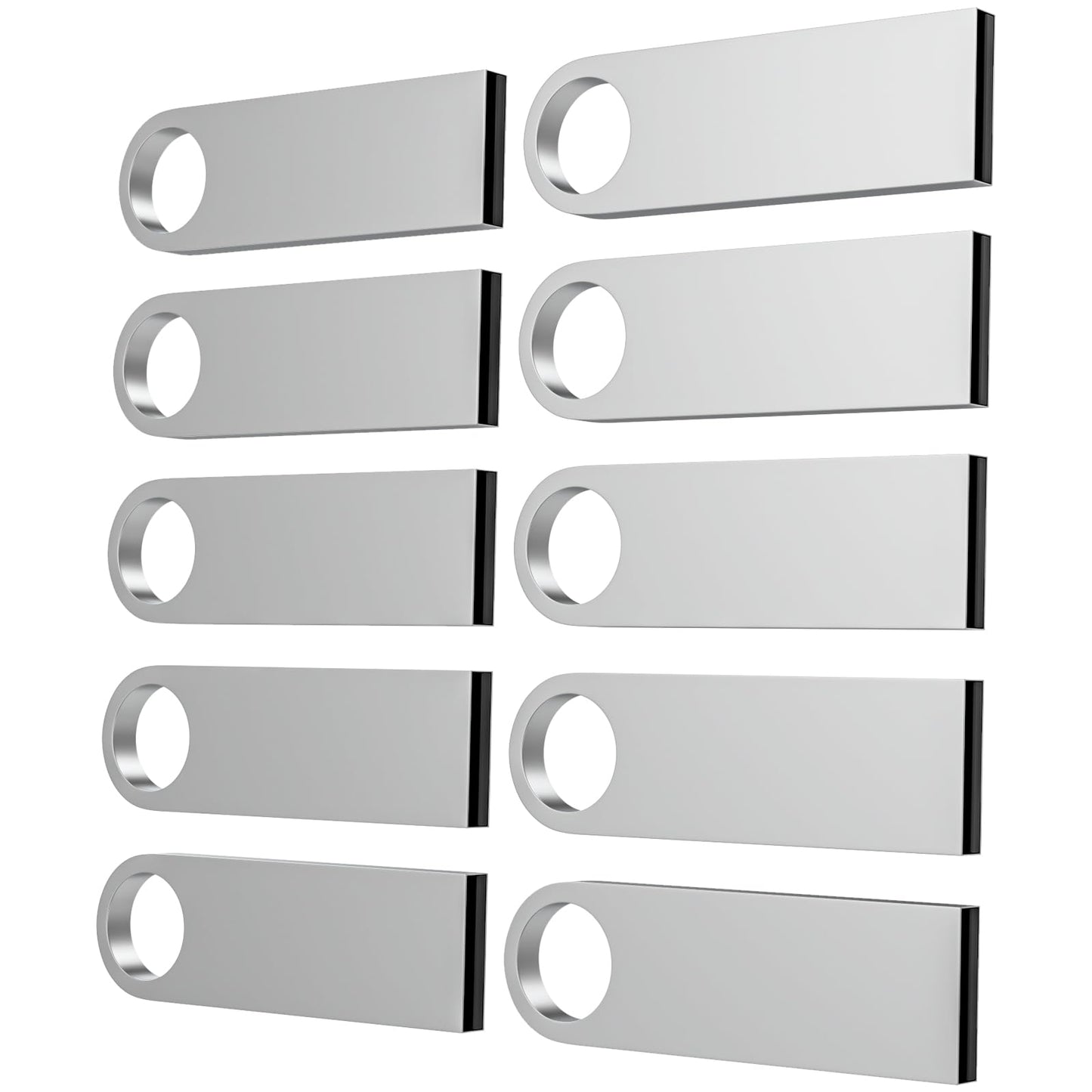 ABLAZE 8GB Flash Drive 10 Pack, Metal USB 2.0 Thumb Drives with Keychains