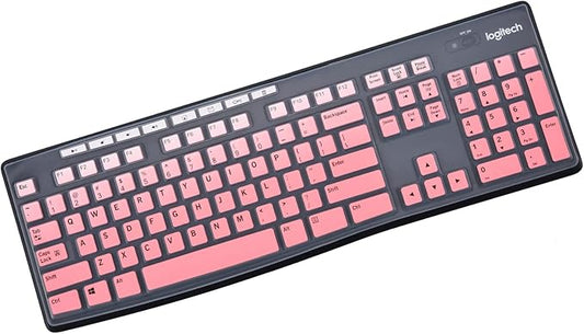 Keyboard Cover for Logitech MK370 MK295 MK270 K270 Wireless Keyboard, Logitech MK370 MK270 Keyboard Skin Protector - Gradual Pink