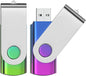 ABLAZE 8GB Flash Drive 2 Pack, USB 2.0 Thumb Drives with Lanyards Swivel USB Memory Stick 8GB（Green and Purple