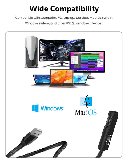 MillSO USB Microphone for Laptop Gooseneck Mini USB Computer Microphone