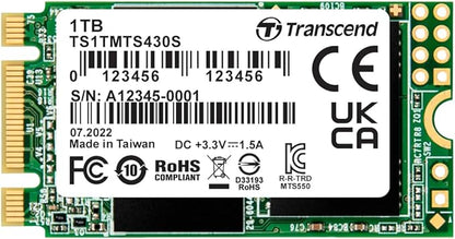 Transcend 1TB M.2 2242 SATA III SSD with Dram Cache, Up to 560MB/s, Compatible w/Ultrabook, Laptop, PC, Desktop, 3D TLC NAND Flash Internal Solid State Drive, LDPC Error Correction, SLC Cache, B+M Key