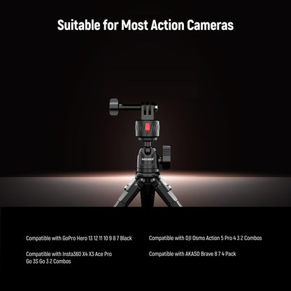 NEEWER Magnetic Action Camera Mount Kit, Compatible with GoPro Hero 13 12 11 Max DJI Osmo Action Insta360, ABS Magnetic Quick Release Mount for POV Shots, GP-24