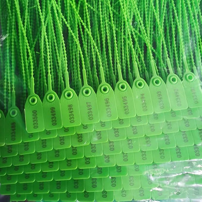 Leadseals(R) 1000 Green Numbered Security Tags Plastic Tamper Proof Seals, Zip Ties for Fire Extinguishers Pull-Tite Disposable Self-Locking Safety Plastic Signage Locks - Ties - Labels 250mm Length