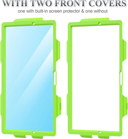 SEYMAC stock Case for Samsung Galaxy Tab A8 10.5'', Full-Body Drop Protection Case with Screen Protector Pencil Holder [360° Rotating Hand Strap] &Stand, Green+Black