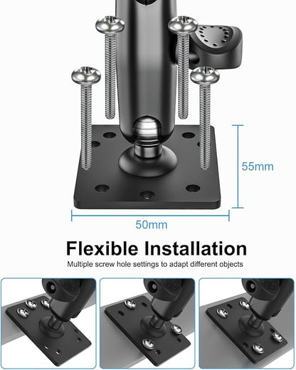 woleyi Anti Theft Heavy Duty Drill Base Tablet Holder Car Mount Dashboard for Truck/Vehicle with Security Lock and Key, Compatible with iPad Pro/Air/Mini, Galaxy Tabs, More 7-11" Tablets