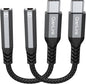 USB Type C to 3.5mm Female Headphone Jack Adapter, (2-Pack) USB C to Aux Audio Dongle Cable Cord for iPhone 15 16 17 Pro Max, Samsung Galaxy S25 S24 S23 S22 S21 S20 Ultra, Note 20, Pixel 8 9,iPad Pro