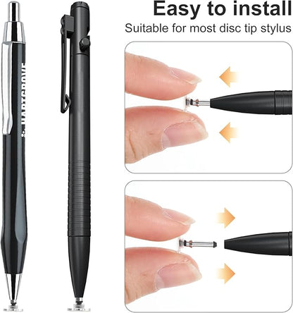 24pcs Stylus Tips Replacement Tips Only, High Precision Replaceable Stylus Pen Disc Tops, Silicone Round Stylus Pen Tip for Mobile Phones and Tablet PC Touch Screen Devices