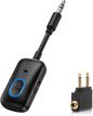 Upgraded Aux Bluetooth Adapter for Car, 2 in 1 Bluetooth 5.3 Transmitter Receiver, Hands-Free Calls, 180° Swivel Bend, Wireless Audio Receiver for Car, Speakers, Home Stereo