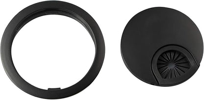 Desk Grommet for Wire Organizer,PC Computer Desk Plastic Grommet Cord, Tidy Cable Hole Cover Organizers,2 Pack (53mm, Black)