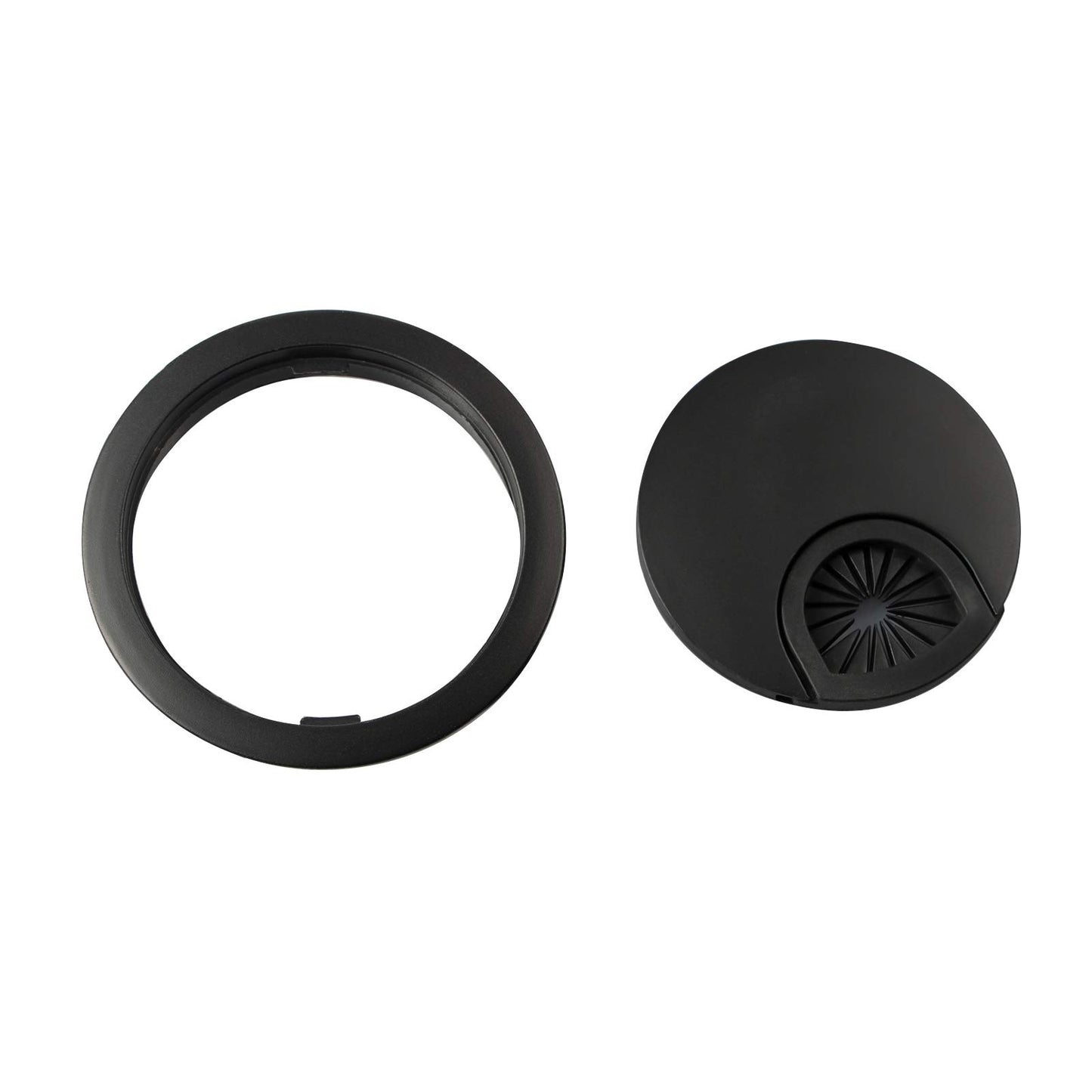 aoozleny Desk Grommet for Wire Organizer,PC Computer Desk Plastic Grommet Cord, Tidy Cable Hole Cover Organizers,2 Pack (53mm, Black)