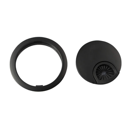 aoozleny Desk Grommet for Wire Organizer,PC Computer Desk Plastic Grommet Cord, Tidy Cable Hole Cover Organizers,2 Pack (53mm, Black)
