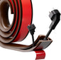 6ft Side Buckle Floor Cord Cover for Wires, Selfadhesive Extension Cord Hider Easy Floor Cable Management Prevent Cable Trips,Silicone Floor Wire Covers for Cords, Cable Protector Cord Cavity（Brown）