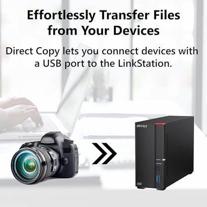 BUFFALO LinkStation 710 2TB 1-Bay NAS Network Attached Storage with HDD Hard Drives Included NAS Storage That Works as Home Cloud or Network Storage Device for Home