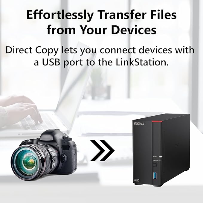 BUFFALO LinkStation 710 4TB 1-Bay NAS Network Attached Storage with HDD Hard Drives Included NAS Storage That Works as Home Cloud or Network Storage Device for Home