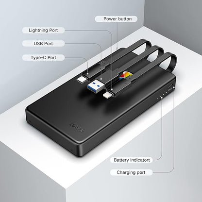 iDiskk App-le Certified, 2TB External Hard Drive,for iPhone iPad Android Phones,MacBook,Computer to Backup Docs| Photos | Videos,iPhone 15 & 16 Photo Stick Photo Storage Phone Drive