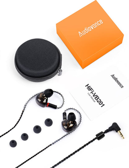 Audiovance Vibes 201 HiFi Wired Earbuds in Ear Monitor Headphones