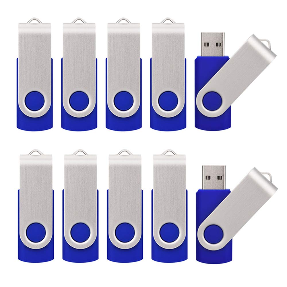 KALSAN 10 Pack 8GB USB Flah Drive USB 2.0 USB Thumb Drives-Blue