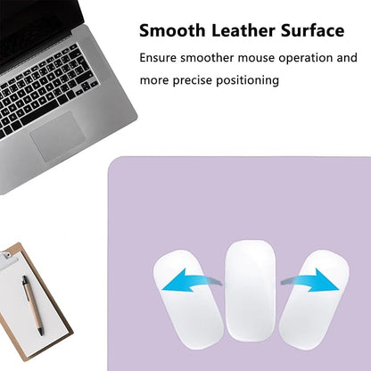 PU Leather Desk Pad Protector Gaming Mouse Pad Non Slip Desk Mat for Keyboard and Mouse Waterproof Desk Writing Pad for Office and Home Desk Accessories(Purple, 35.4 * 17.7)
