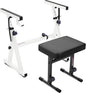 Liquid Stands Portable Heavy Duty Digital Piano Stand & Bench Set - Adjustable Keyboard Music Stand & Seat for 54-88 Key Electric Pianos (White)