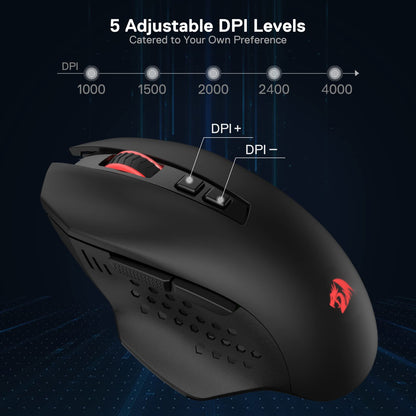 Redragon M656 Wireless Optical Gaming Mouse 4000 DPI Remapping Keys