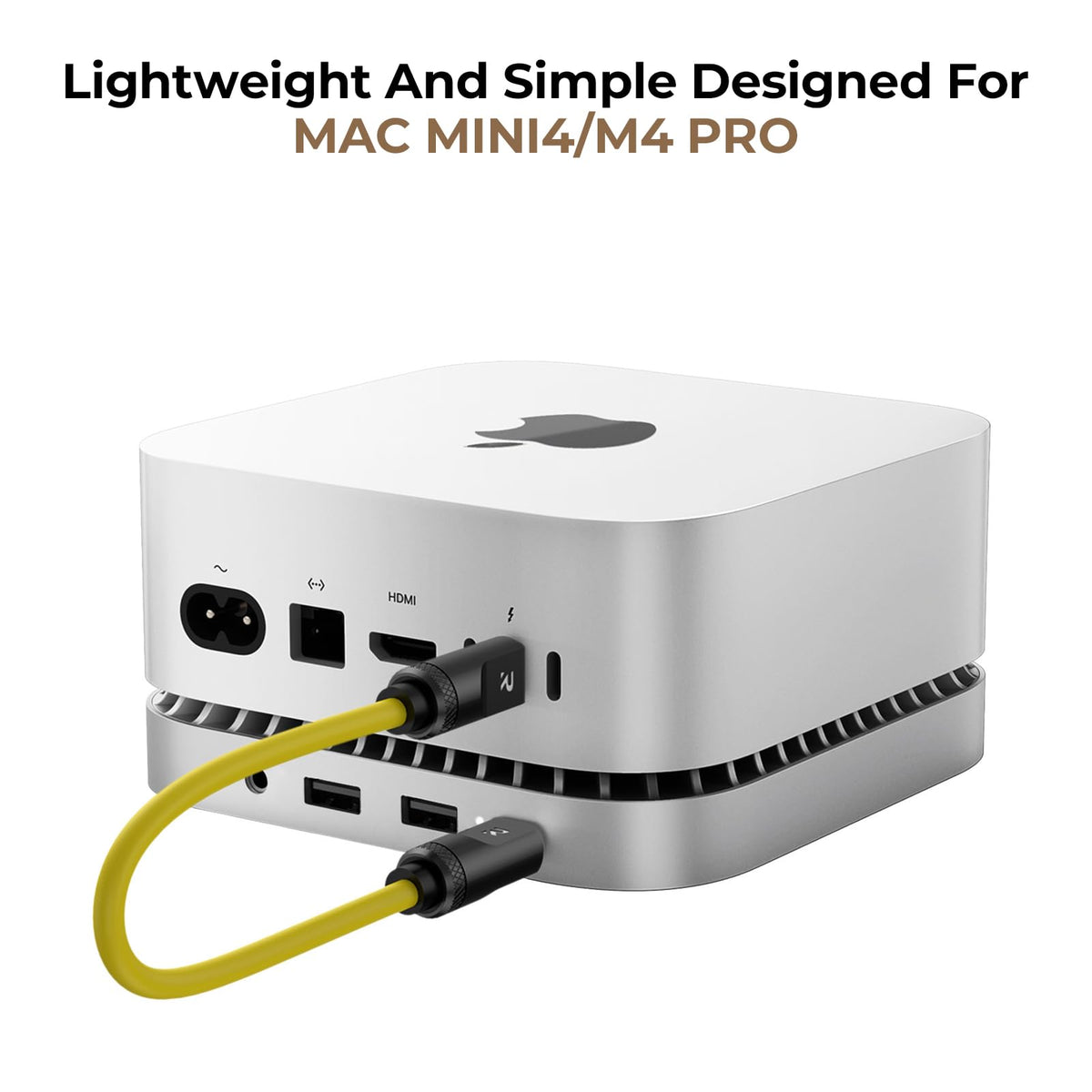 40Gbps Aluminum Hub & Stand for New Mac mini M6, M5 Pro, M4/M4 Pro Mac mini with 40Gbps NVMe/M.2 SSD Enclosure, 2X USB-A, USB-C Host, 3.5mm Audio – Compatible with All New Mac mini M4/M4 Pro