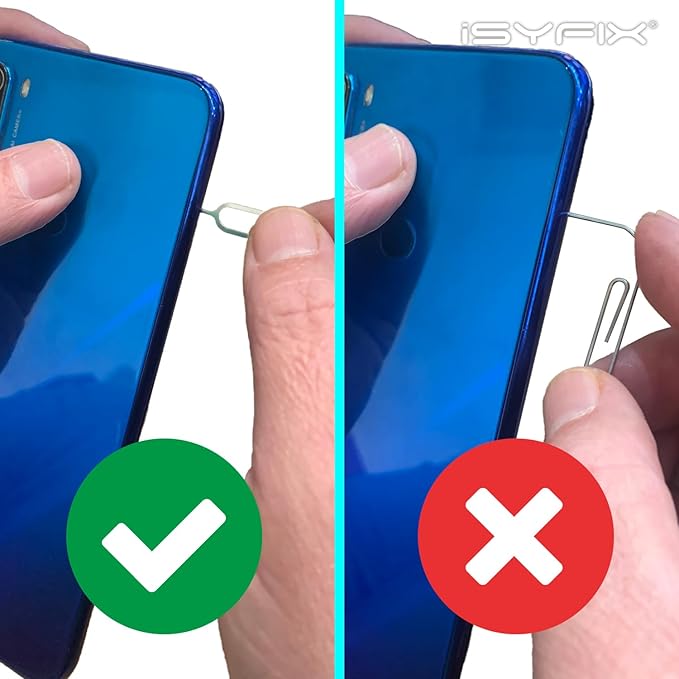 Sim Card Tray Pin Eject Removal Tool Needle Opener Ejector 10X Pack by iSYFIX for All iPhone, Apple iPad, HTC, Samsung Galaxy, and Most Smartphone Brands