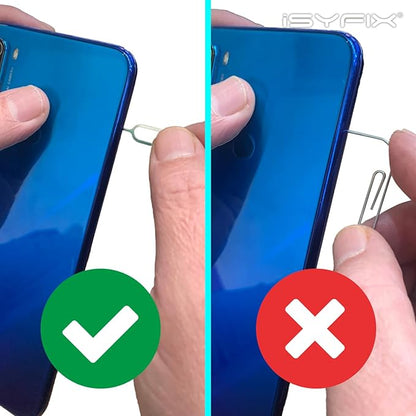 Sim Card Tray Pin Eject Removal Tool Needle Opener Ejector 10X Pack by iSYFIX for All iPhone, Apple iPad, HTC, Samsung Galaxy, and Most Smartphone Brands