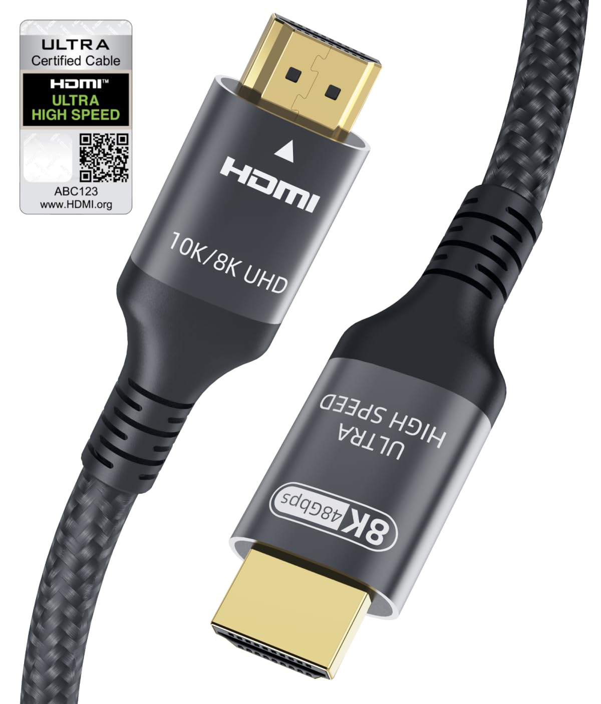 Certified 10K 8K 4K HDMI 2.1 Cable 13FT, 48Gbps Ultra High Speed HDMI® Cord