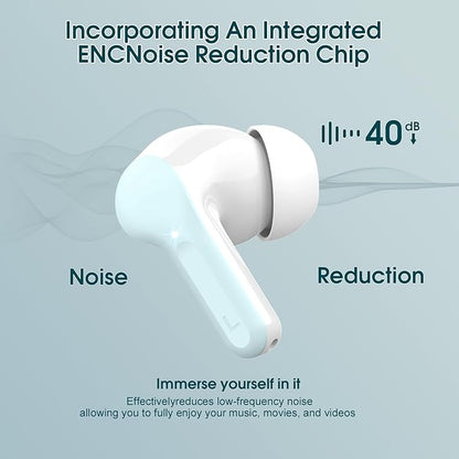 Wireless Earbuds, Bluetooth 5.4 Headphones HiFi Stereo, Bluetooth Earbuds with ENC Noise Cancelling Mic, IP7 Waterproof in Ear Earphones, 48H, LED Display Ear buds for Pad Workout Sports, Azure