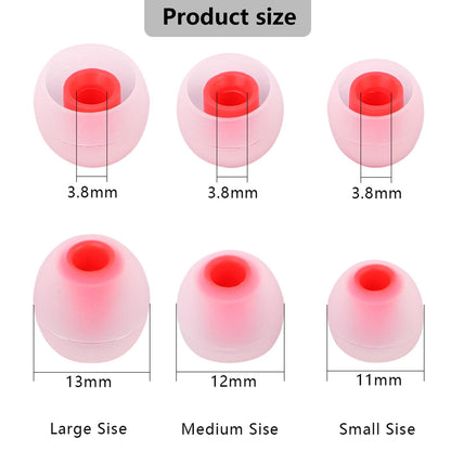 MMYQXI Silicone Replacement Earbud Tips Earbud Covers Ear Tips Fit for in-Ear Headphones (Inner Hole 3.8mm -5.1mm) Earbud Replacement Tips 9 Pairs
