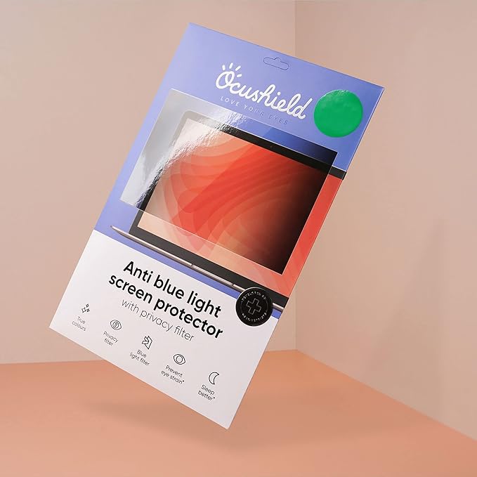 Ocushield 24” (16:10) Premium Anti Blue Light Screen Protector with Privacy Filter for Laptops and Computer Monitors - Anti-Glare - Easy Install - Anti-Fatigue (519 x 325 mm)
