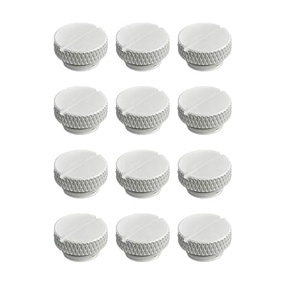 Dracaena.io 12 Pack G1/4" Thread, Thin Water Stop Plug Fitting with Coin Slot for Computer Water Cooling System, Durable Brass/Copper Material, White