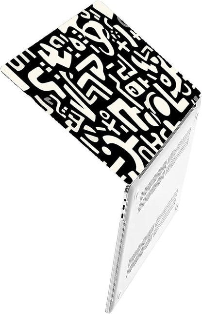 Compatible with MacBook Air 13.3 13.6 Inch Case 2022 2021 2020 2019 Plastic Hard Shell Case Cover,13.6 Air (A2681) M2 2022, Black and White Letters