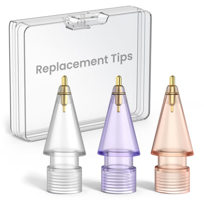 Delidigi 3 Pack Replacement Tips Compatible with Apple Pencil Pro/2nd Generation/1st Gen/USB C, Wear-Resistant iPencil Nibs Accessories Fine Point Precise Control Pen Like Tips