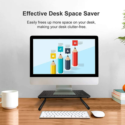 suptek Monitor Stand Riser for Computer,Laptop,Printer, Notebook and All Flat Screen Display with Vented Metal Platform and 4 Inches Height Underneath Storage (MST004)