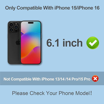Compatible for iPhone 15/iPhone 16 Privacy Screen Protector Tempered Glass 6.1 Inch, Purple Gradient Anti Spy Anti Blue Light HD Easy Installation
