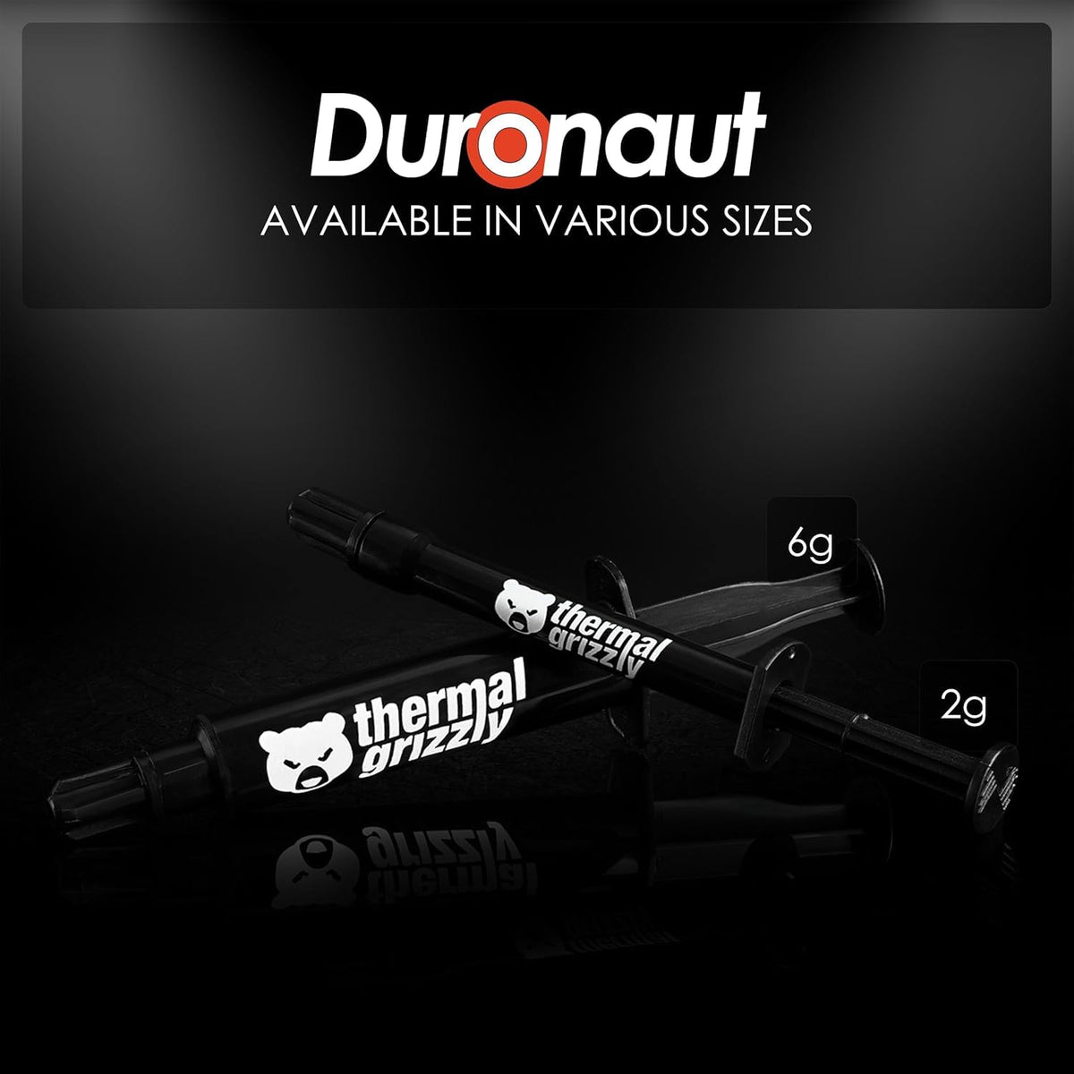 Thermal Grizzly - Duronaut - Enhanced Durability & High Performance Thermal Paste - for Maximum Conductivity While Overclocking CPU/GPU/PS4/PS5/Xbox with 12 Cleaning Wipes 6 Wet & 6 Dry (2g + Wipes)