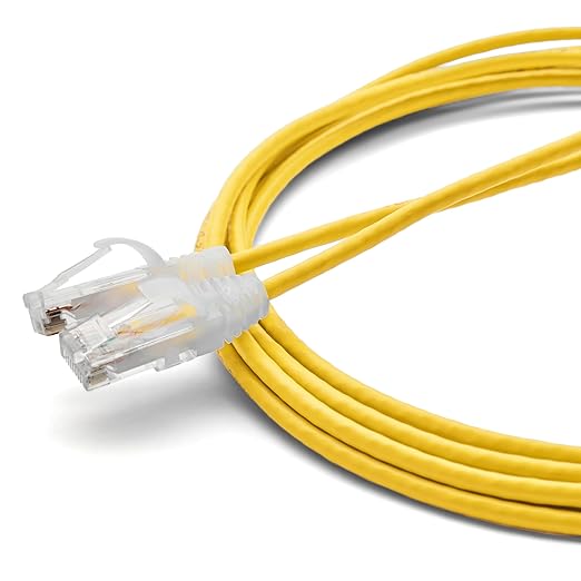 TRUECABLE Cat6 Component Rated Patch Cable, Unshielded (U/UTP), 10ft, Yellow, 28AWG Stranded Pure Copper, Snagless 10G High-Speed Ethernet Cable, PoE++ 4PPoE 100W, UL Listed, RoHS-3, 1 Pack