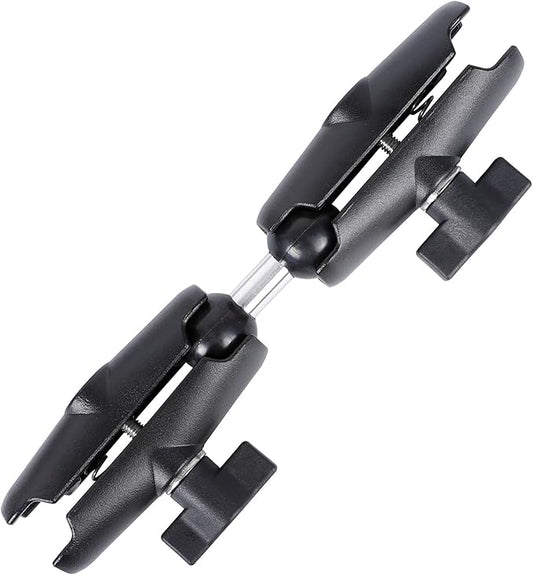 FPN Dual Extension Double Socket Arm with 1" Double Ball Adapter Compatible with RAM B Size Mount and Other 1 inch Industry Standard Device, 360° Rotation Rod for Bike, Truck, Car (8.27" Length)