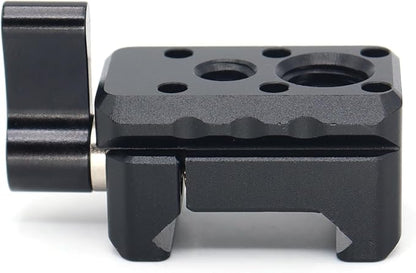 NATO Clamp Adapter,NATO Rail Lock Clamp Mount Quick Release with 1/4" 3/8" ARRI Thread for Camera Cage Handle Monitor LED Light Microphone Cold Shoe Magic Arm (Orange)