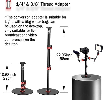 IFOOTAGE Cobra RB-A200,Round Base Monopod,Professional Camera Aluminium Monopod with Quick Adjustment Height Buckle,Compatibility DSLR Cameras Camcorders(56cm/22.04Inc)