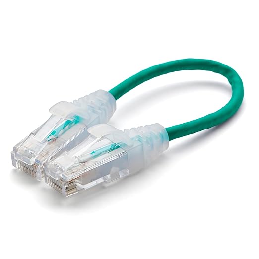 TRUECABLE Cat6 Component Rated Patch Cable, Unshielded (U/UTP), 6in, Green, 28AWG Stranded Pure Copper, Snagless 10G High-Speed Ethernet Cable, PoE++ 4PPoE 100W, UL Listed, RoHS-3, 1 Pack