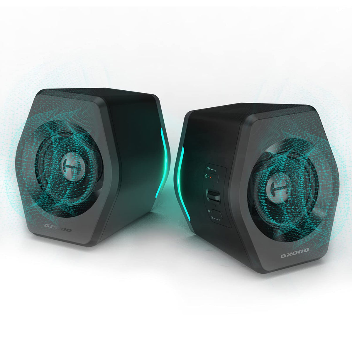 Edifier G2000 32W PC Computer Speakers for Gaming Desktop PC Laptop Mac Computer Woofer Speakers Bluetooth USB 3.5mm AUX Inputs RGB Lights Multimedia Speakers Red