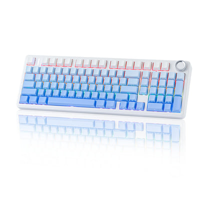 EPOMAKER X Aula F99 PRO Wireless Gaming Keyboard with 8000mAh Battery, Hot Swappable Creamy Keyboard, 2.4GHz/Type-C/BT5.0, NKRO, RGB Backlit for Win/Mac/Gaming (Blue Gradient)