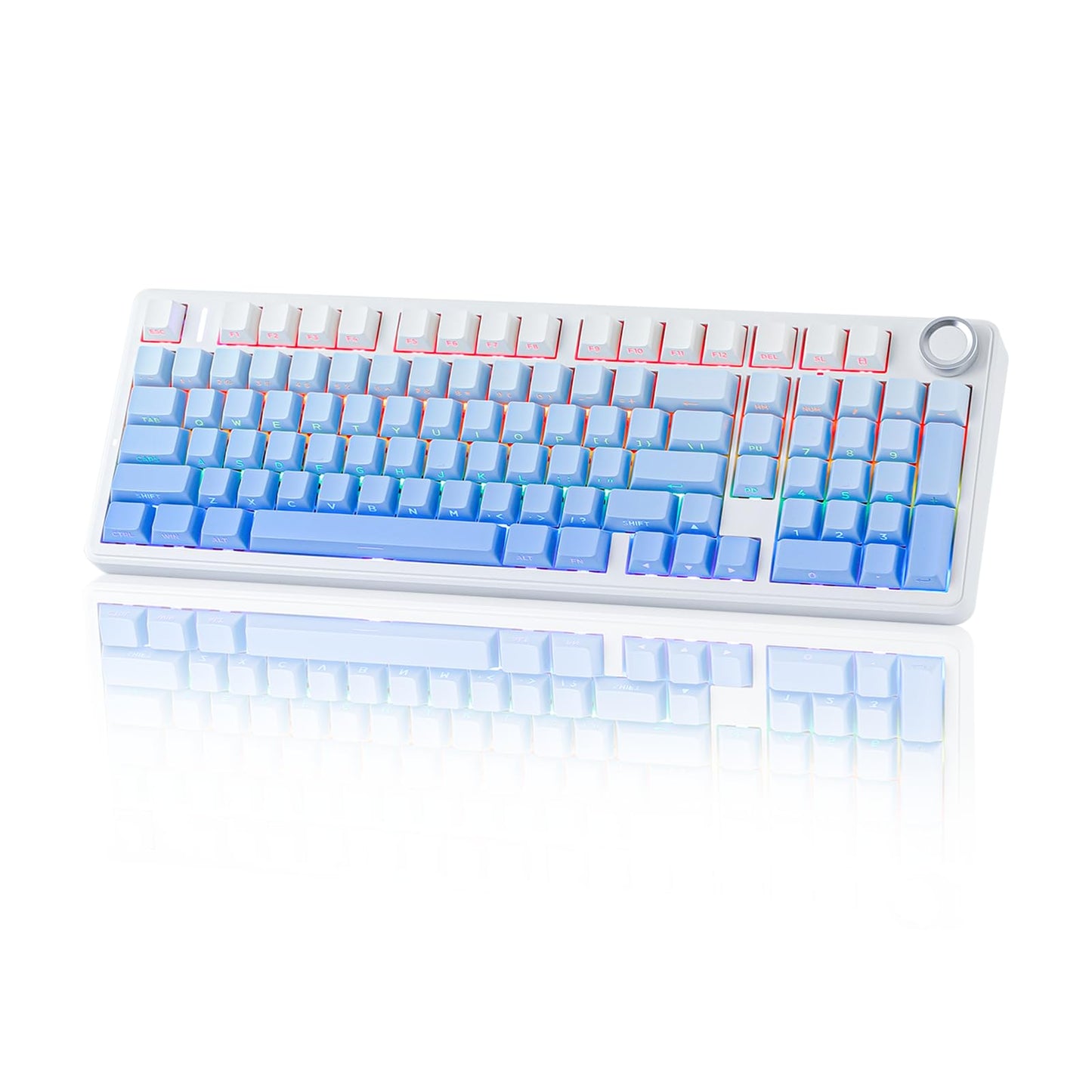 EPOMAKER X Aula F99 PRO Wireless Gaming Keyboard with 8000mAh Battery, Hot Swappable Creamy Keyboard, 2.4GHz/Type-C/BT5.0, NKRO, RGB Backlit for Win/Mac/Gaming (Blue Gradient)