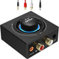 YMOO B06T3 Bluetooth 5.3 Receiver, 100ft RCA Bluetooth Audio Adapter for 3.5mm Jack AUX HiFi Home Stereo/Speaker from Smartphone/Tablet/Laptop,Dual Link for Two Speakers,SBC AAC Audio